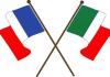 French and italian flags crossed over