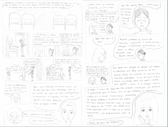 First page of French language comic by French student Acacia Zou
