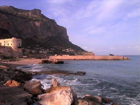Wintery beach in southern Italy