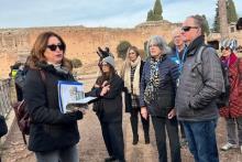 Professor Mariella Mastrogiacomo leads a guided tour of the Palatine Hill