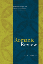 Cover Image Romanic Review 112:1