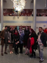 group of students in lobby at Seattle Opera 