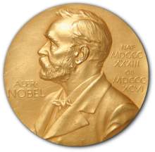 Nobel Gold coin depiciting Alfred Nobel
