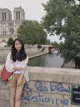 Sandrine Zhao on a bridge in Paris
