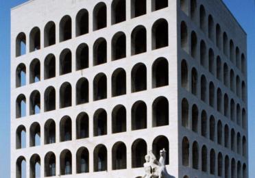 The Palazzo della Civilta Italian, a building in Rome that is an example of fascist architecture. 