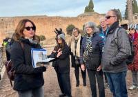 Professor Mariella Mastrogiacomo leads a guided tour of the Palatine Hill