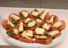 caprese salad (tomato, mozzarella and basil stacked)