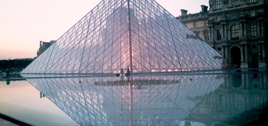 Glass pyramid at the Louvre, Paris, France