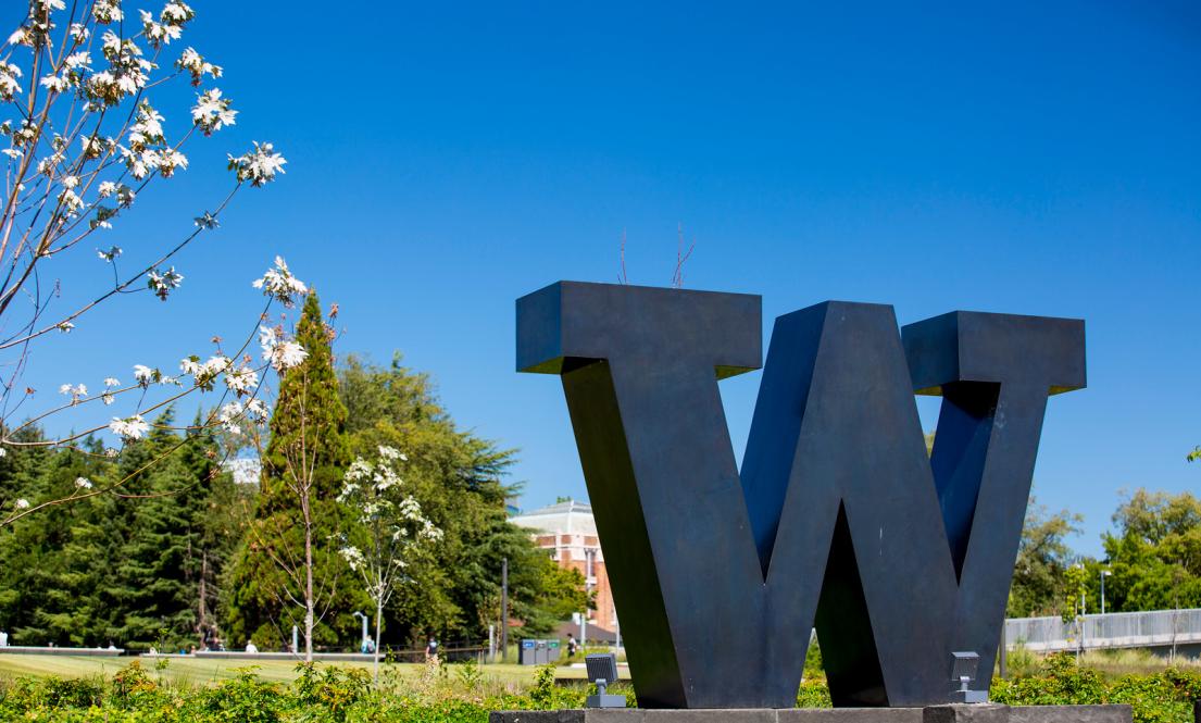 Picture of W statue, South Seattle Campus